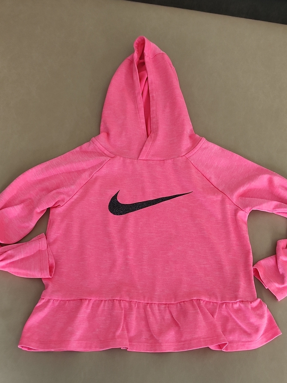 Nike Hot Pink Girls' Hoodie with Black Swoosh